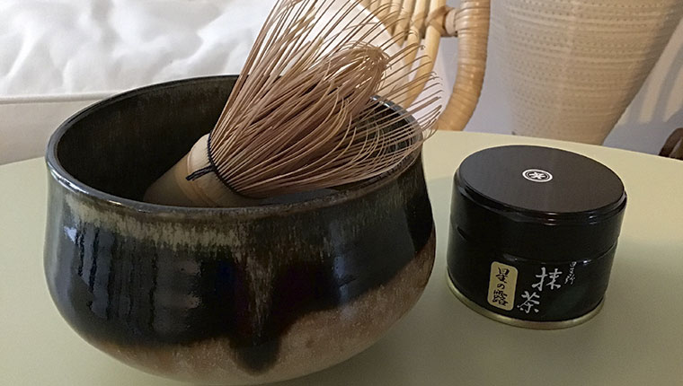 Matcha skål med tedåse